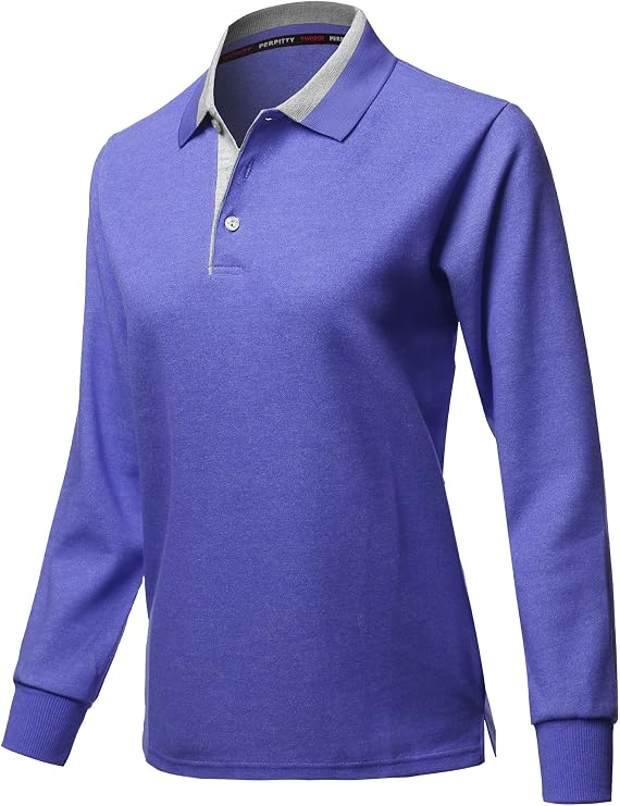 Women's Casual Basic Sporty Long Sleeve Polo Collar T-Shirt
