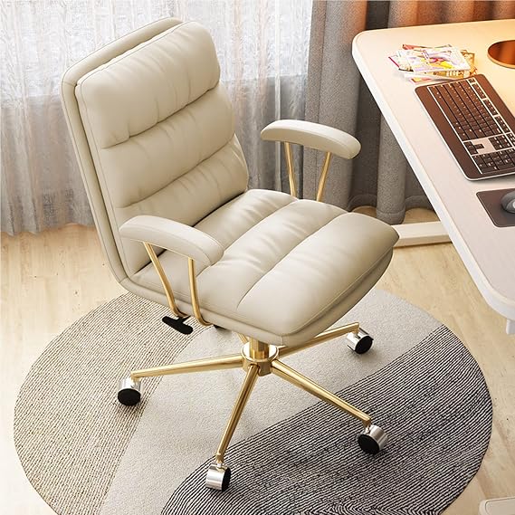 ZJXDPBF Ergonomic Office Chair, High Back, Breathable, Adjustable, Gray, Faux Leather, 265 Pounds, Windsor Back, Rounded Arm, 360° Swivel, Hard Floor, Adult, Indoor Use