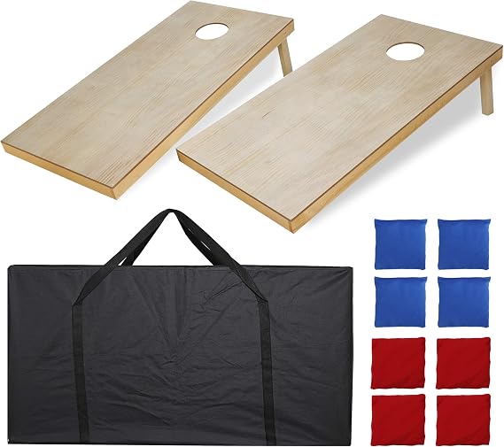 ZENY Portable Cornhole Set Regulation Size 4x2ft, 3x2ft