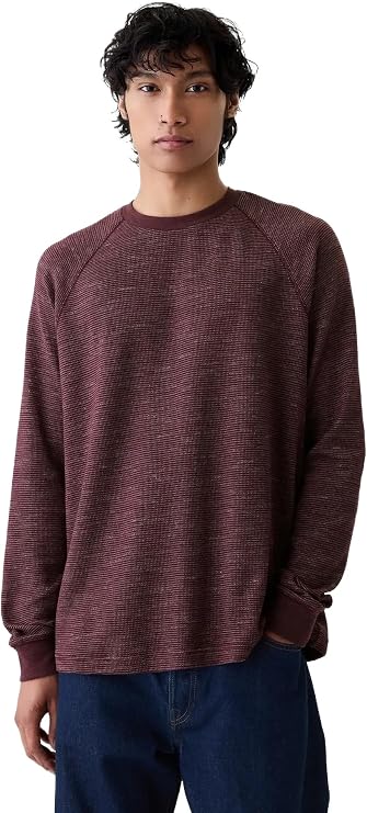 GAP Men's Long Sleeve Waffle Crewneck Tee T-Shirt