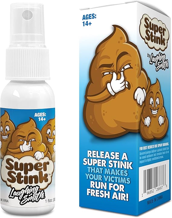 SUPER STINK (30ml) - Fart Spray - 'Insanely Strong' Extra Potent Stink - Fake Poop Smelling Prank Stuff - Smells Like Super 'Bad' Gas - Great Gag Gifts, Stocking Stuffers & Fun Party Favors