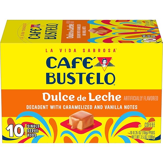 Cafe Bustelo Dulce de Leche Artificially Flavored Coffee Pods, 10 Count