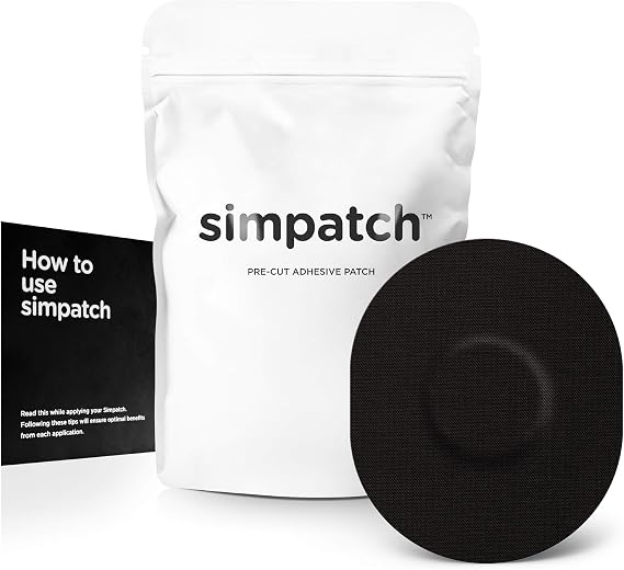 Universal Adhesive Patch, Black, 25-Pack, CGM Tape | Waterproof Adhesive