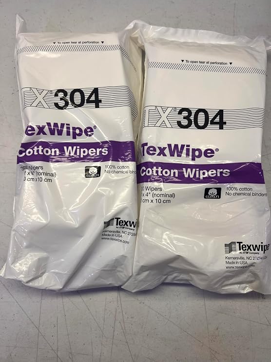 Texwipe TX304 CLOTH WIPE 4 inchX4 inch PKG/300 TEXWIPE -2 pack