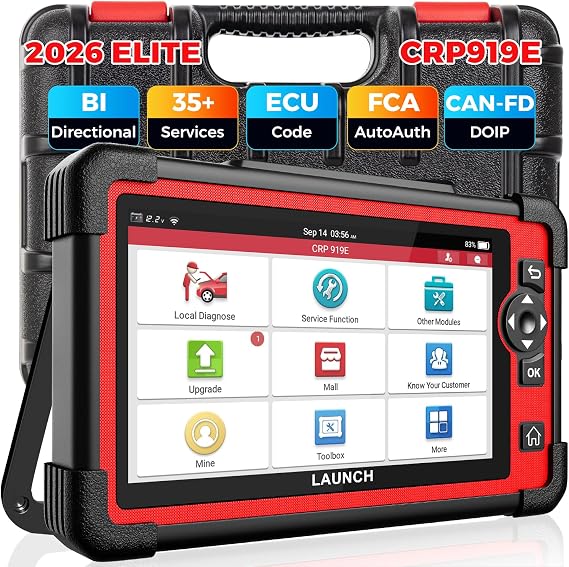 LAUNCH X431 CRP919E Bidirectional Scan Tool,35+ Reset ECU Code OBD2 Scanner | 4000+ Active Tests as CRP919EBT, 2026 All-in-One Full System Car Scanner, CANFD / DoIP /FCA, BST360 & i-TPMS, 200+ Car Brands