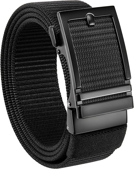 CHAOREN Ratchet Belts for Men, Nylon Web Golf Belt with Automatic Buckle