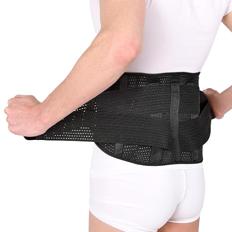 Back Brace for Lower Back Pain Relief - Adjustable Lumbar Support Belt with Removable Memory Alloy Springs, 360 Dual Strap Compression (XL)