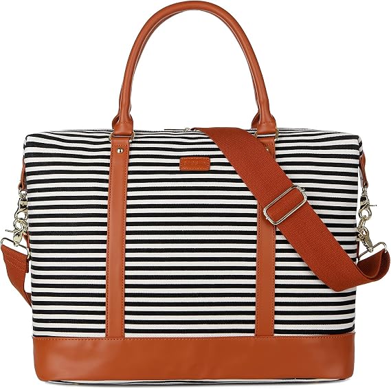 BAOSHA HB-28 Ladies Women Canvas Travel Weekender Bag Overnight Carry-on Duffel Tote Bag