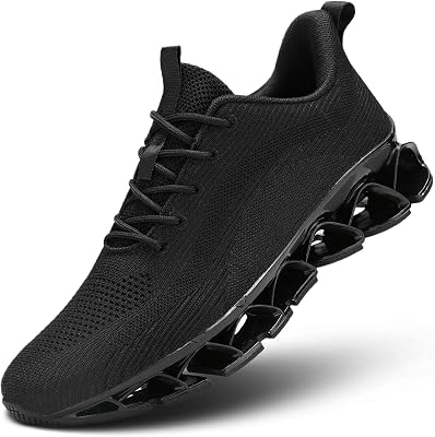 Mens Running Shoes Casual Sport Athletic Fashion Walking Sneakers Lace up Blade Non Slip Breathable Mesh