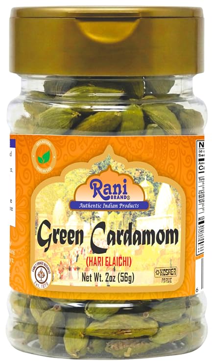 Rani Green Cardamom Pods Spice (Hari Elachi) 2oz (56g) PET Jar ~ All Natural | Vegan | Gluten Friendly | NON-GMO | Kosher | Product of India