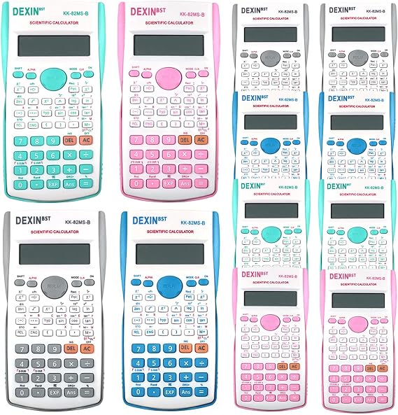 12 Packs Scientific Calculator Bulk, 2-Line Display 4Colors