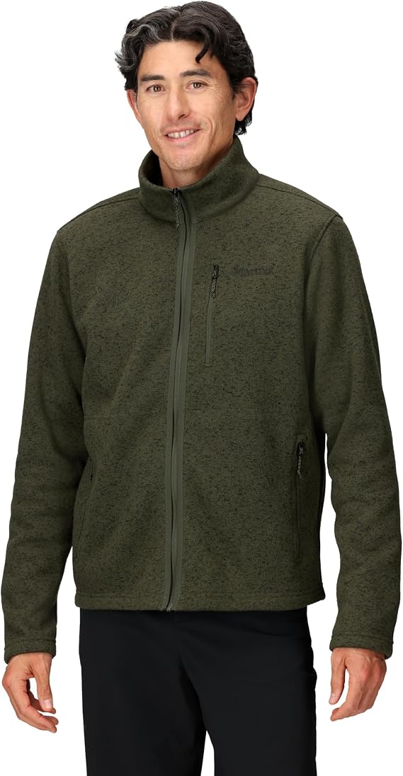 Marmot Men's Drop Line Jacket Warm Fleece Jacket, Full Zip Jacket, Breathable, Wind Resistant Body Warmer, packable, ideal for hiking & ski layering (pack of 1)