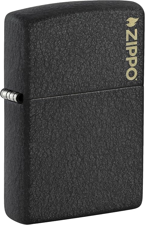 Zippo Classic Black Crackle Logo Pocket Lighter