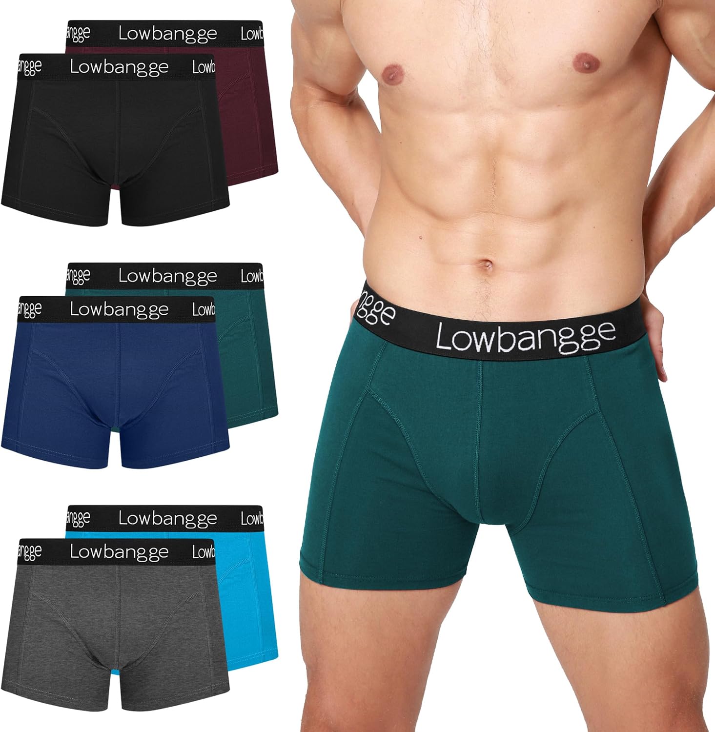 Men's Boxer Shorts (Pack of 6) with 3D Non-Slip Waistband & 3 cm Longer Leg Base - 24h Premium Comfort Against Pressure Points for Office Sports and Everyday Use