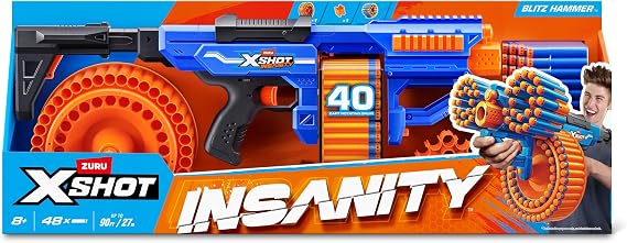 ZURU XSHOT Insanity Blitz Hammer with 48 Darts