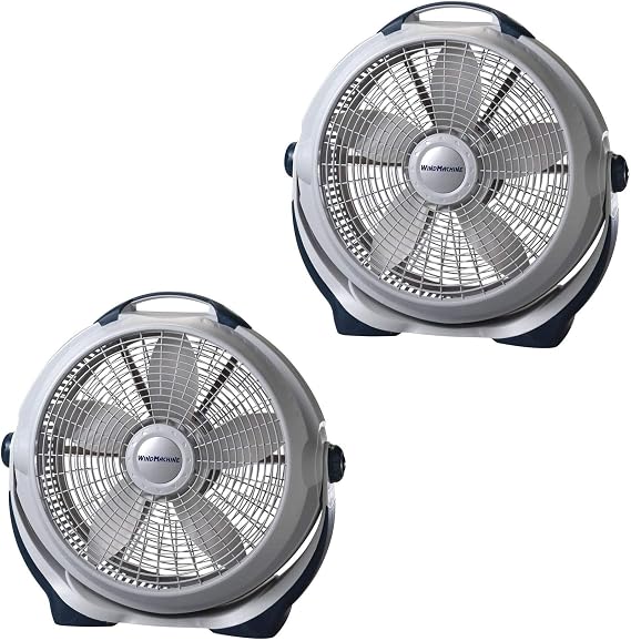 Lasko Wind Machine 3300 20 Inch 3 Speed Cooling Pivoting Head Floor Fan (2 Pack)