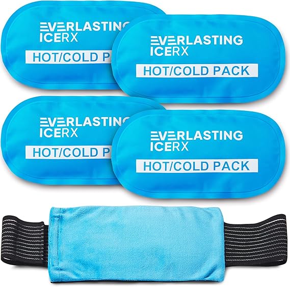 Reusable Gel Ice Packs for Injuries, Hot and Cold Compression Wrap 4 Pack