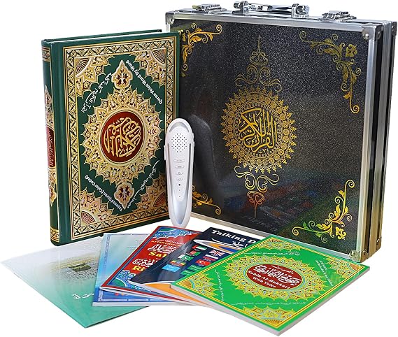 32G Quran Pen, Digital Pen Talking Reader Rechargeable Quran Book Reader with Multilingual 25 Reciters, Aluminium Box Packaging, Muslims Gift Ramadan Gift