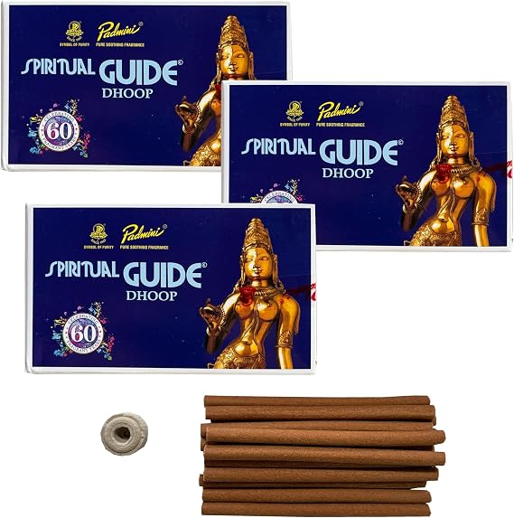 Padmini Incense Spiritual Guide Dhoop Sticks (3 Pack - Total 45 Sticks)