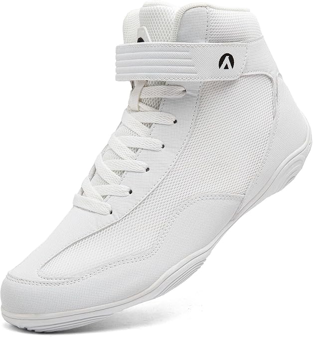 DimaiGlobal Men's Wrestling Shoe Fitness Sneaker Boxing Shoes Zero Drop Sole High Top Fighting Shoes Taekwondo Karate Martial Arts Training Shoes