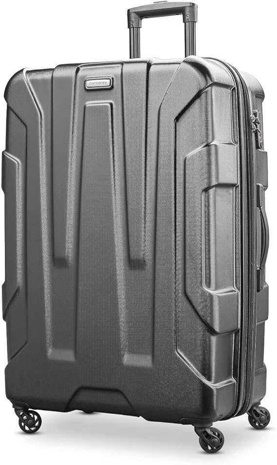 Samsonite Centric Hardside Expandable Luggage with Spinner Wheels, Black, Checked-Large 28-Inch