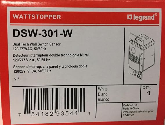 Wattstopper DSW-301-LA Wall Switch Occupancy Sensor
