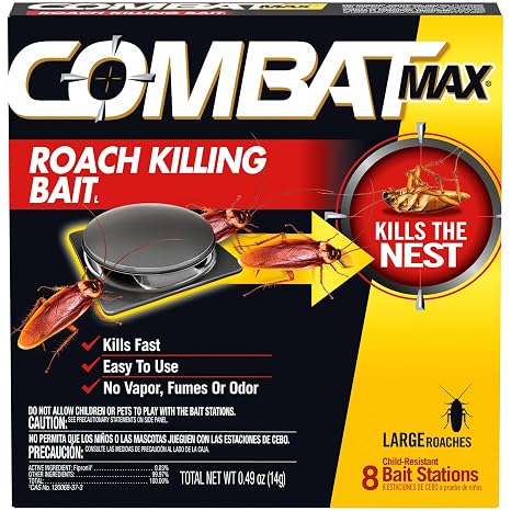 Combat Max Roach Killing Bait, Large Roaches, Kills the Nest, 8 Count
