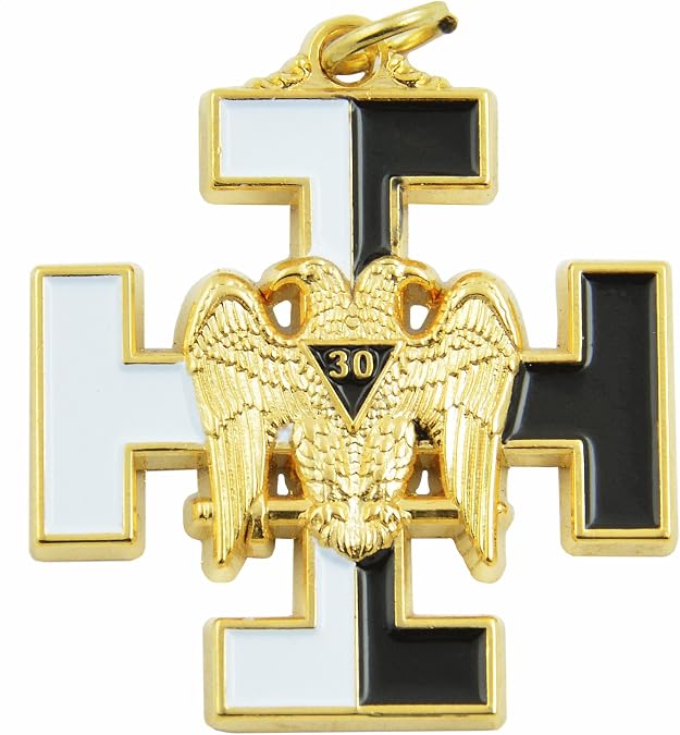30th Degree Masonic Pendant - [White & Black][1 1/2'' Tall]