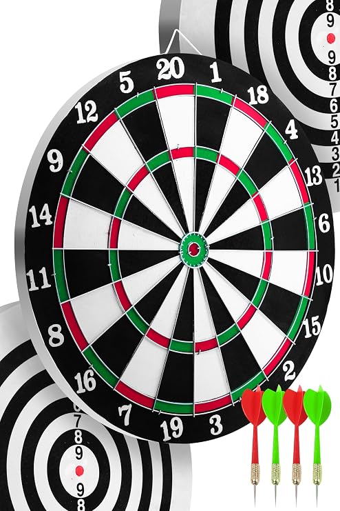 Double Sided Dartboard Set Steel Arrow Dart Target Board Game Set Dart Set