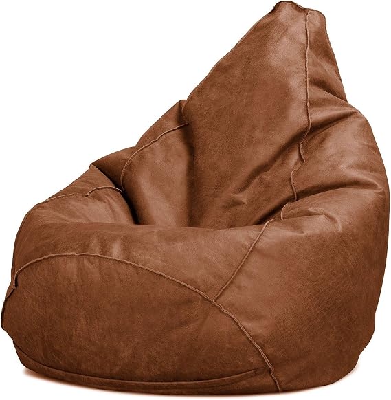 Lounge Pug - Distressed Leather - Bean Bag Chairs - HIGHBACK Gaming Chair Beanbag UK - BRITISH TAN
