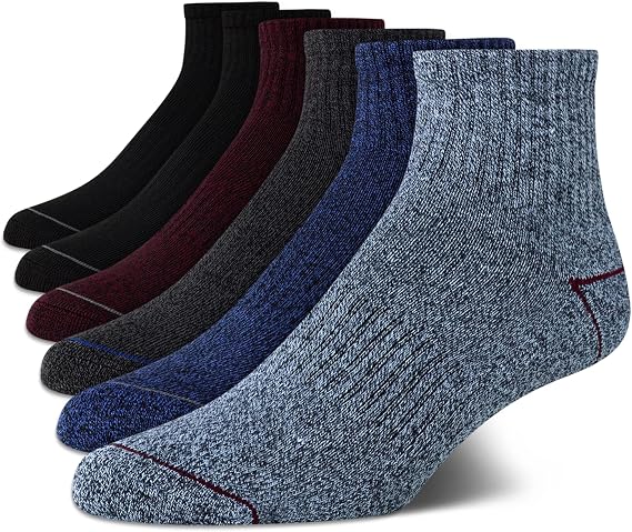 Nautica Mens Quarter Socks Cushioned Moisture Wicking Athletic Socks 6 Pack | Dri-Motion Moisture Wicking, Cushioned Heel and Toe, Reinforced Toe and Heel, Quarter Cut, Shoe Size 6-12.5