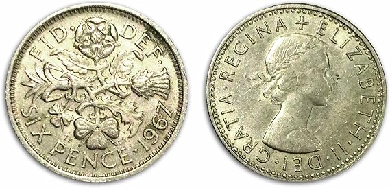 Collectable coins - 1967 Circulated Six Pence/6p/Sixpenny Bit