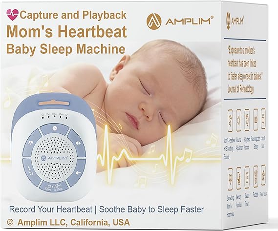 Mom's Real Heartbeat Soother Sound Machine for Baby, Newborn, Infant