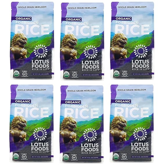 Lotus Foods Organic Forbidden Rice, Black Rice - 15 Oz Bag (Pack of 1)