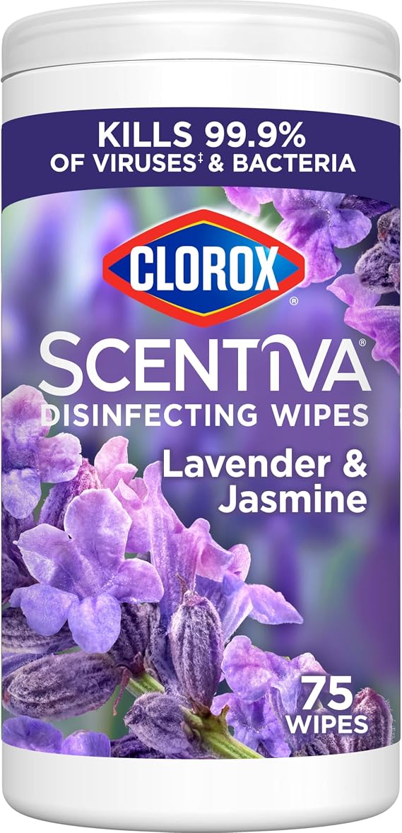 Clorox Scentiva Disinfecting Wipes, Lavender and Jasmine, 75 Ct.