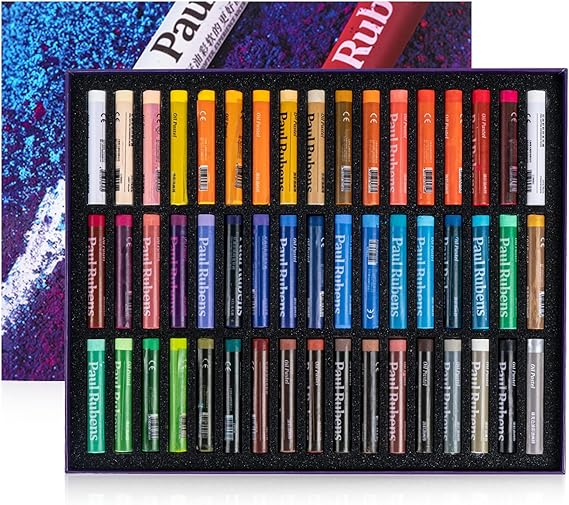 Paul Rubens Artist Oil Pastels 50 Colors Vibrant and Creamy Soft Oil Pastel Set Oil Pastels Crayons Art Supplies Painting Drawing