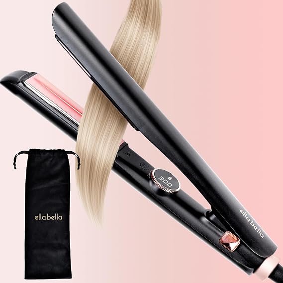 ELLA BELLA Slimline Hair Straightener with Infrared, 2-in-1 Curling