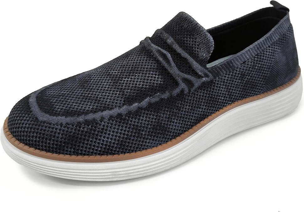 AKADEMIKS Mens Dayton Slip on Shoes, Stylish Breathable Knit Sneakers, Comfortable Casual Loafers, Size 8-13