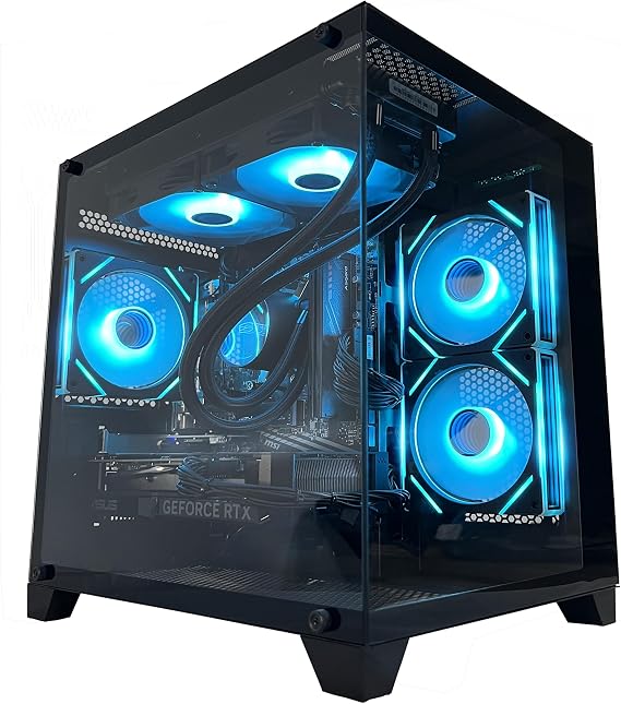 YAWYORE Gaming PC Desktop Computer, Ryzen 7 5700X,RTX 4060,32GB DDR4 RAM and 1TB M.2 NVMe SSD, 240 Liquid Cooler, ARGB Fans,Game Design Office (R7 5700X / RTX 4060 / 32GB DDR4 / 1TB SSD)