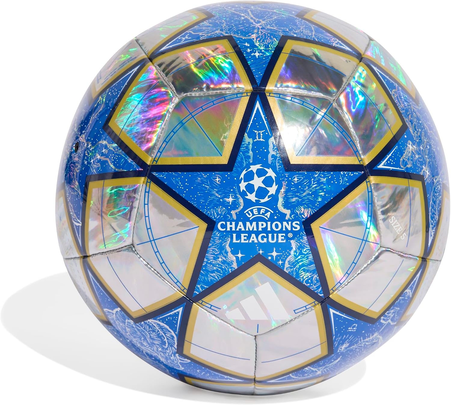 Adidas Unisex-Adult UEFA Champions League Training Foil Soccer Ball, Multicoloured/Dark Blue/Pantone/White