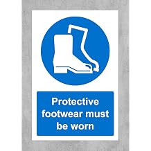 Protective footwear must be worn safety sign - 1.2mm rigid plastic 300mm x 200mm