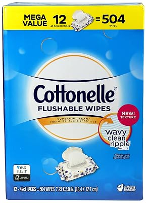 Cottoelle Flushable Cleansing Cloths, 8 Pound