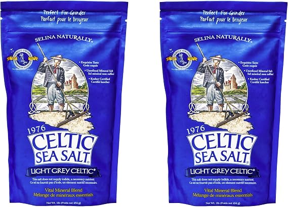 Light Grey Celtic coarse sea salt, 1 lb. bag - Pack of 2 by Celtic Sea Salt