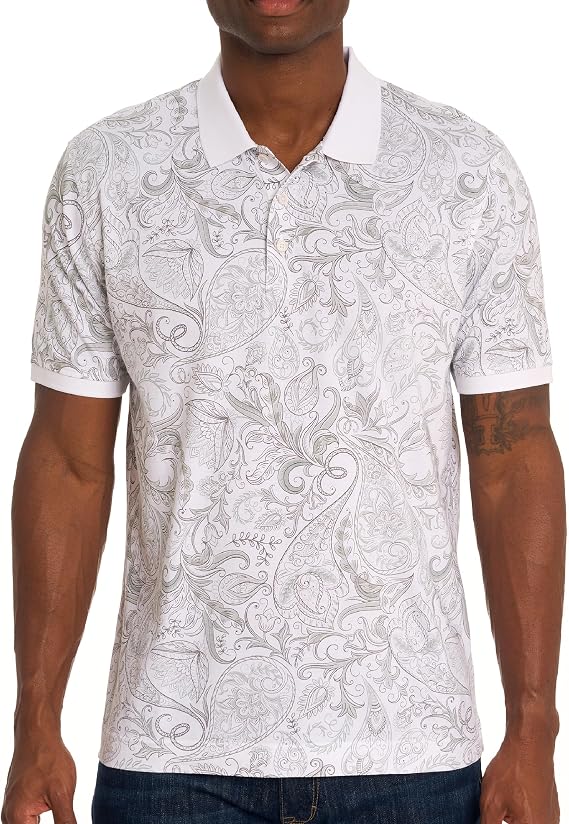 Robert Graham Mens Dozer Short-Sleeve Polo Shirt, Premium Cotton Knit Top, Classic-Fit & Richly Detailed for Wear