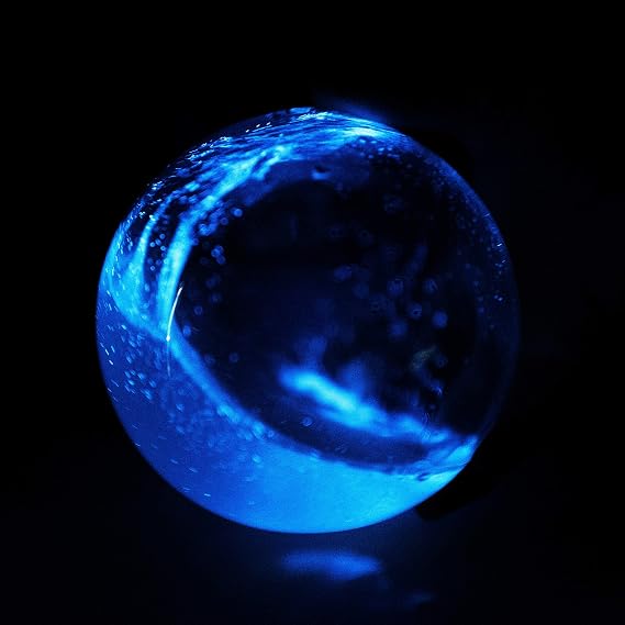 The Living Bioluminescent Bio-Orb, Large 6" | Glowing Glass Sphere, Powered by Ocean Plankton