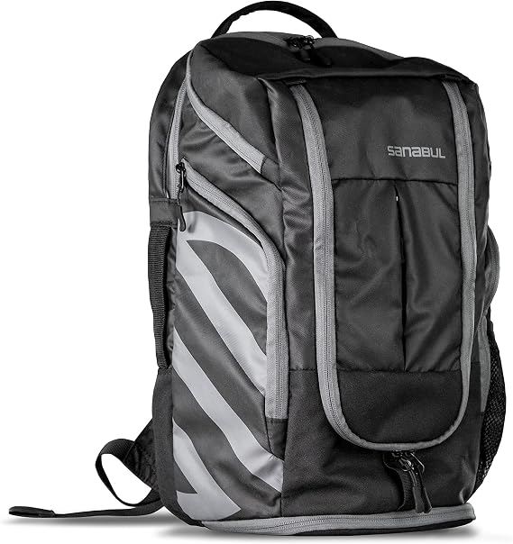Sanabul Combat Gear Pack Sports Backpack Gym Backpack for Men Multi-Compartment Jiu Jitsu and Boxing Bag- Black/Grey