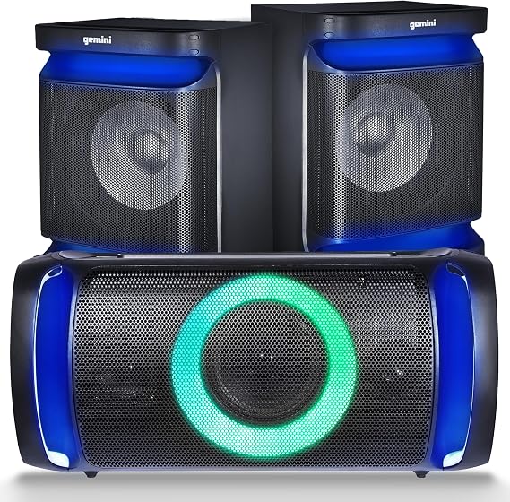 Gemini Bluetooth Home Stereo System, Dual 8" Woofers, LED, Mic (GSYS-2400)
