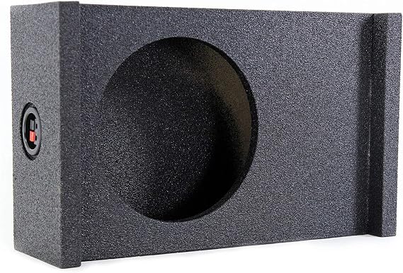 QPower Single 12-Inch Downfire or Behind-Seat Speaker Box, Features 0.75 Cubic Feet of Airspace, Compatible with Most GMC, Chevrolet, and Ford Trucks