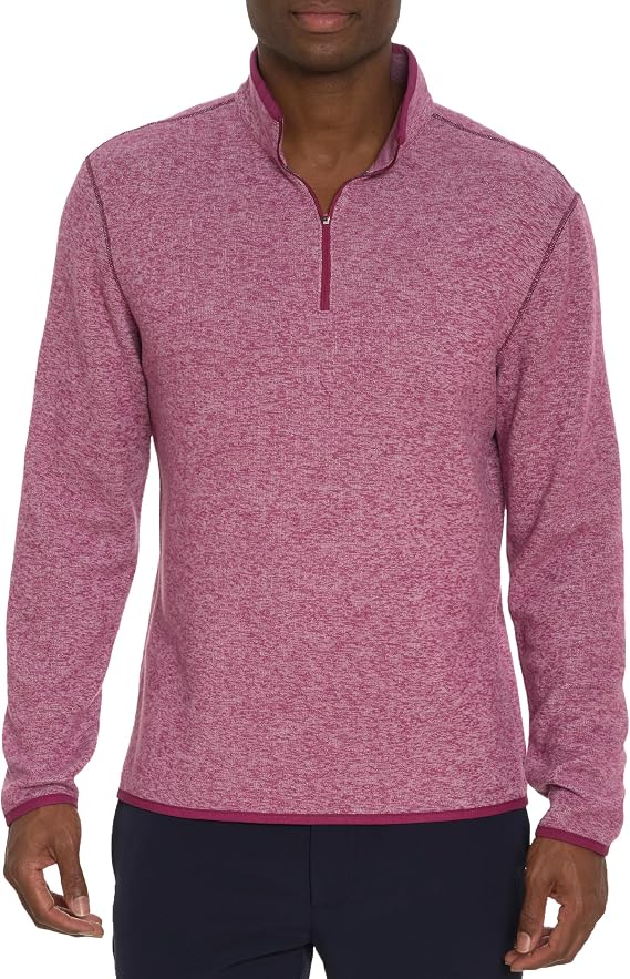 Robert Graham Mens Cariso Long-Sleeve 1/4-zip Knit Pullover Shirt