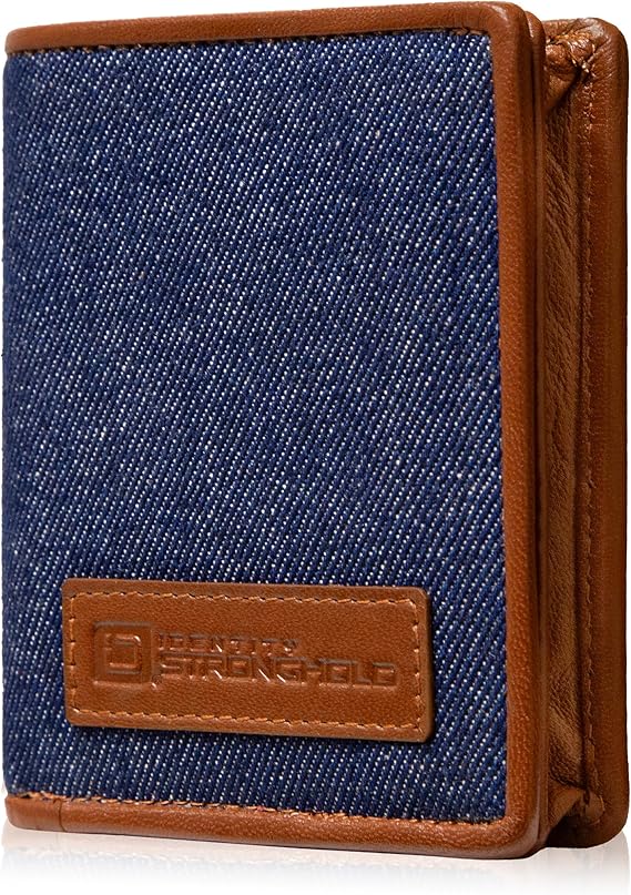ID Stronghold Waltlet - RFID Blocking Bifold Wallet for Men with Magnetic Clasp (IDSH7068-den)